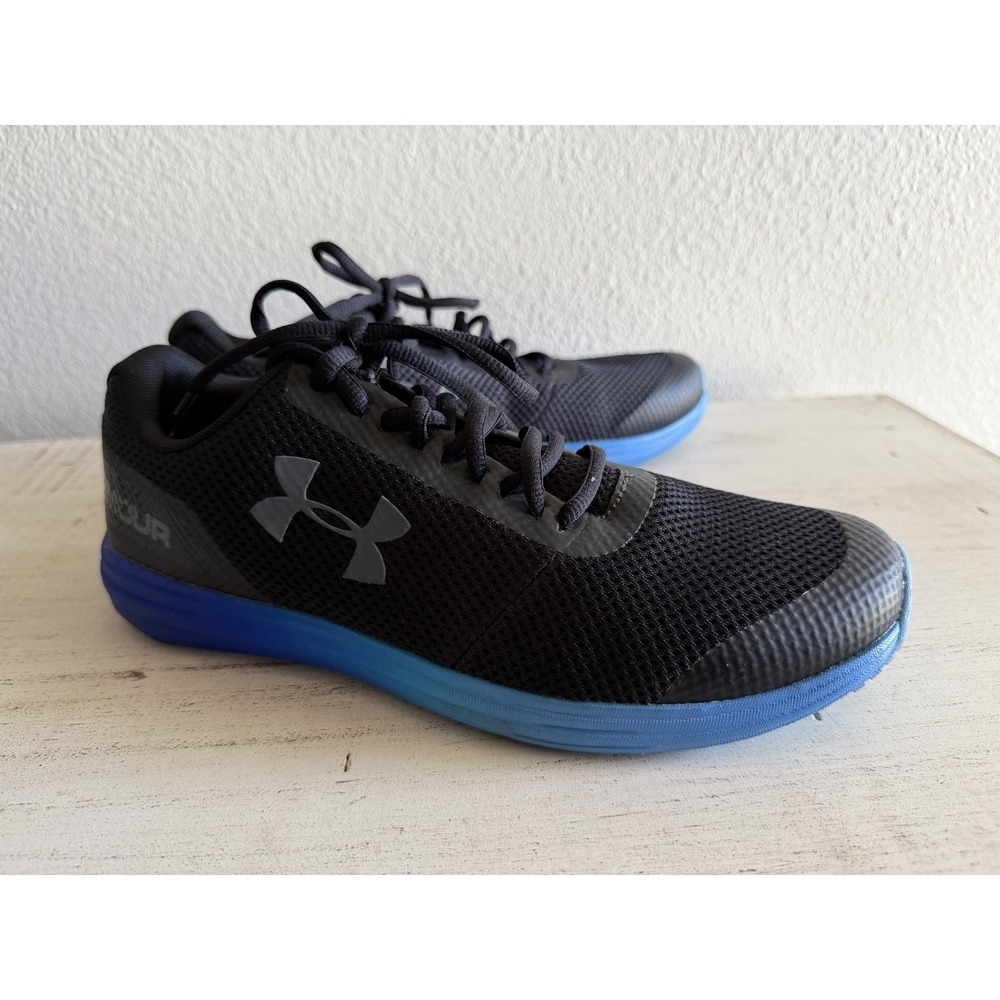 Boys under armour shoes Size US‎ 7 Youth Blue Black Tie